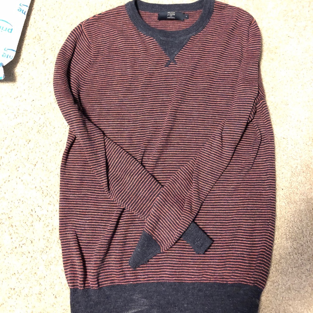 J Crew Thin Striped Crewneck Sweater size small